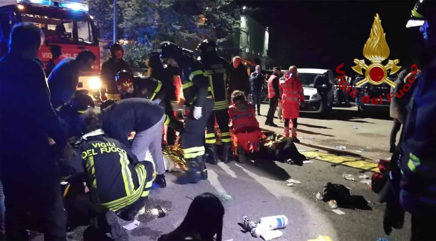 Multiple deaths reported after panicked stampede at Italian club