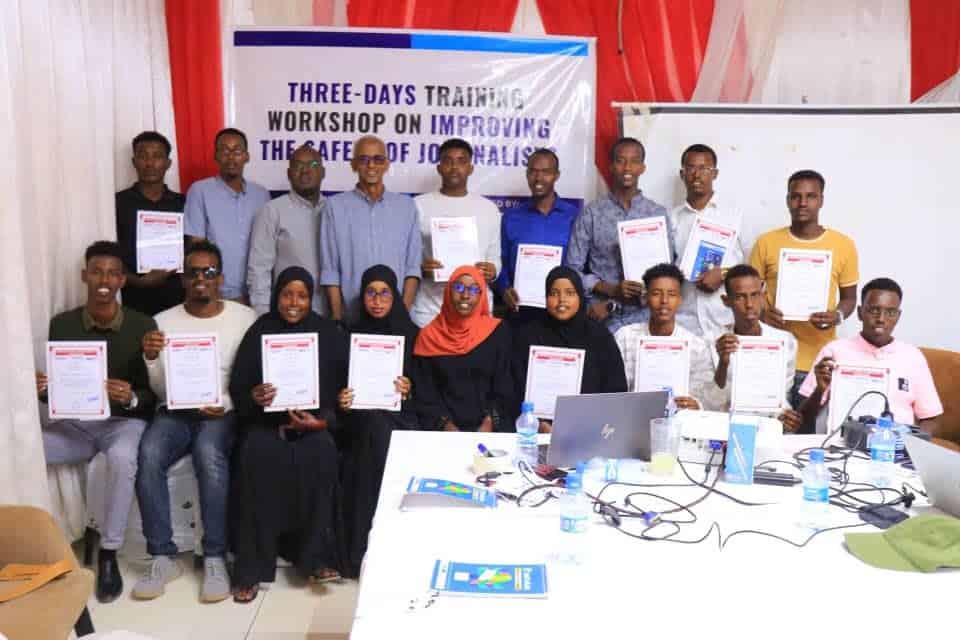 SOMA has concluded training workshop on improving the safety of journalists in  Dhuusamareeb city