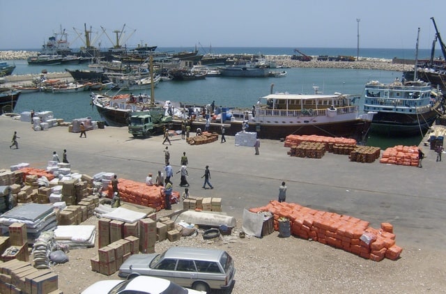 A general view shows activity at Somali's northern port town of Bosasso